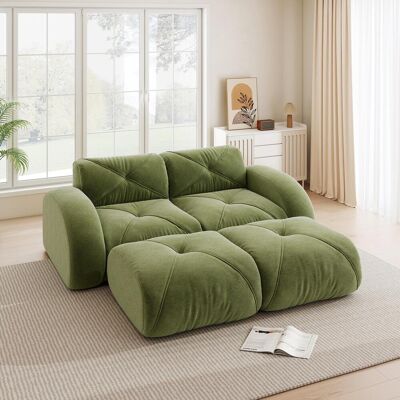 OEM Ce Canapé Modulable Deux Places Est Livré Avec Deux Repose-pieds. Sans Structure, Il Convient Aux Salons Et Aux Appartements. Antidérapant, Il Est Livré Entièrement Monté. Vert. Publicité OEM Ce Canapé Modulable Deux Places Est Livré Avec Deux Repose-pieds. Sans Structure, Il Convient Aux Salons Et Aux Appartements. Antidérapant, Il Est Livré Entièrement Monté. Vert. Publicité