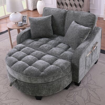 XISRENS Canapé Multifonctionnel, Canapé-lit 2 En 1, Pouf De Rangement, Tissu Respirant Et Doux Pour La Peau, Bois D'Eucalyptus Écologique, Petit Salon, Bureau, Chambre, Gris Foncé - Publicité XISRENS Canapé Multifonctionnel, Canapé-lit 2 En 1, Pouf De Rangement, Tissu Respirant Et Doux Pour La Peau, Bois D'Eucalyptus Écologique, Petit Salon, Bureau, Chambre, Gris Foncé - Publicité