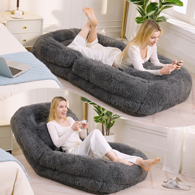 OEM Lit-canapé Réversible Pour Humains Et Chiens, Fauteuil Au Sol Réglable En 5 Positions, Idéal Pour Détente, Méditation Et Jeux, En Peluche Douce, Gris Foncé - Publicité OEM Lit-canapé Réversible Pour Humains Et Chiens, Fauteuil Au Sol Réglable En 5 Positions, Idéal Pour Détente, Méditation Et Jeux, En Peluche Douce, Gris Foncé - Publicité