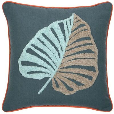 OEM Coussin Kentia 40x40 Cm À Motif Feuille Bleue - Publicité OEM Coussin Kentia 40x40 Cm À Motif Feuille Bleue - Publicité