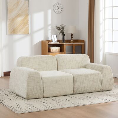 ACKERMAN Canapé Modulaire Compressé En Tissu Chenille, Rembourré De Mousse Haute Élasticité 30d. Facile À Déplacer Avec Base Antidérapante, Idéal Pour Salon Et Autres Pièces. Beige - Publicité ACKERMAN Canapé Modulaire Compressé En Tissu Chenille, Rembourré De Mousse Haute Élasticité 30d. Facile À Déplacer Avec Base Antidérapante, Idéal Pour Salon Et Autres Pièces. Beige - Publicité