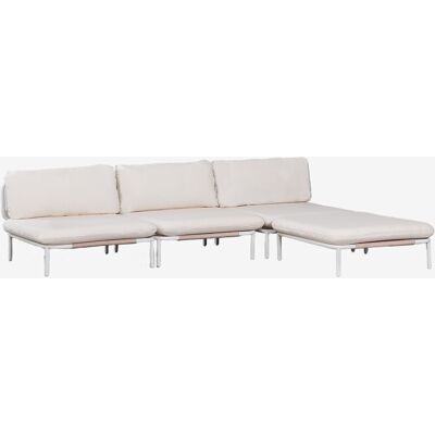 Canapé Modulaire De Jardin 3 Pièces Avec Pouf En Acier Roubly Sklum Beige Amande - Publicité Canapé Modulaire De Jardin 3 Pièces Avec Pouf En Acier Roubly Sklum Beige Amande - Publicité