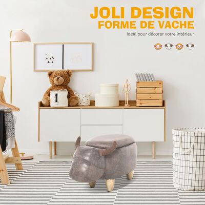 OEM Homcom Tabouret Vache Coffre Rangement 2-en-1 Hévéa Daim Marron - Publicité OEM Homcom Tabouret Vache Coffre Rangement 2-en-1 Hévéa Daim Marron - Publicité