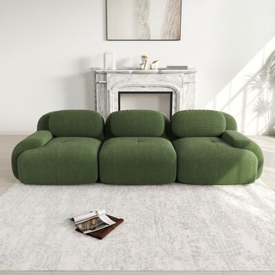 LEMONBEST Canapé D'Angle Modulable 298x103x75 Cm , Avec Accoudoirs Incurvés, Mousse Haute Élasticité, Sans Montage, Velours Côtelé, Vert - Publicité LEMONBEST Canapé D'Angle Modulable 298x103x75 Cm , Avec Accoudoirs Incurvés, Mousse Haute Élasticité, Sans Montage, Velours Côtelé, Vert - Publicité
