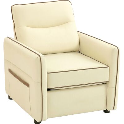 OEM Fauteuil Moderne Avec Rembourrage Épais, Poche Latérale Et Revêtement En Simili Cuir, Couleur Beige - Publicité OEM Fauteuil Moderne Avec Rembourrage Épais, Poche Latérale Et Revêtement En Simili Cuir, Couleur Beige - Publicité