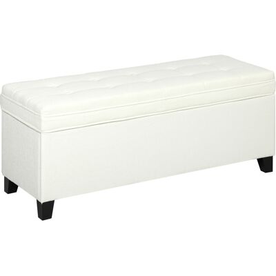 OEM Banc De Rangement 112l Banquette Bout Lit En Tissu Lin Siège Capitonné 120 X 40 X 48 Cm Crème - Publicité OEM Banc De Rangement 112l Banquette Bout Lit En Tissu Lin Siège Capitonné 120 X 40 X 48 Cm Crème - Publicité