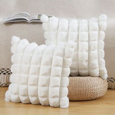 OEM Lot De 2 À Carreaux Housses De Coussin En Peluche En Fausse Fourrure Housse De Coussin Décorative Douce Moelleuses Pour Coussin De Chambre À Coucher De Canapé Blanc Crème 45x45 Cm - Publicité OEM Lot De 2 À Carreaux Housses De Coussin En Peluche En Fausse Fourrure Housse De Coussin Décorative Douce Moelleuses Pour Coussin De Chambre À Coucher De Canapé Blanc Crème 45x45 Cm - Publicité