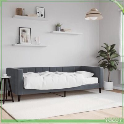 OEM Lit De Jour - 7291712413780 - 80 X 200 Cm - Velours Gris Foncé - Matelas Mousse 17 Cm - Publicité OEM Lit De Jour - 7291712413780 - 80 X 200 Cm - Velours Gris Foncé - Matelas Mousse 17 Cm - Publicité