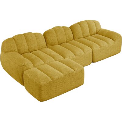 CAPSKA Caizicanapé Modulable En L 3 Places Avec 1 Ottoman, Design Sans Armature En Mousse Haute Densité 32d, Assise Profonde, Idéal Pour Le Salon, Tissu Doux, Jaune - Publicité CAPSKA Caizicanapé Modulable En L 3 Places Avec 1 Ottoman, Design Sans Armature En Mousse Haute Densité 32d, Assise Profonde, Idéal Pour Le Salon, Tissu Doux, Jaune - Publicité