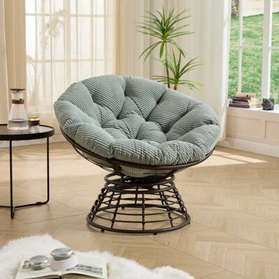 OEM Chaise Ergonomique Confortable En Rotin Papsan Avec Rotation 360°, Siège Rotin Pour Intérieur/extérieur, Coussin Épais Et Moelleux, Adaptée Pour Salon Et Chambre Cadre Brun, Coussin Velours Vert Clair - Publicité OEM Chaise Ergonomique Confortable En Rotin Papsan Avec Rotation 360°, Siège Rotin Pour Intérieur/extérieur, Coussin Épais Et Moelleux, Adaptée Pour Salon Et Chambre Cadre Brun, Coussin Velours Vert Clair - Publicité