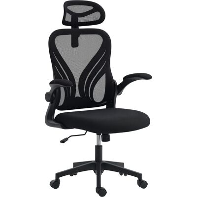OEM Chaise Bureau. Fauteuil De Bureau En Maille. Dossier Rabattable. Appui-tête 2d. Accoudoirs Relevables. 73x62x136cm. Noir - Publicité OEM Chaise Bureau. Fauteuil De Bureau En Maille. Dossier Rabattable. Appui-tête 2d. Accoudoirs Relevables. 73x62x136cm. Noir - Publicité