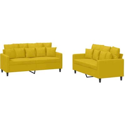 Maison Exclusive - Ensemble De Canapés 2 Pcs Avec Coussins Jaune Velours - Publicité Maison Exclusive - Ensemble De Canapés 2 Pcs Avec Coussins Jaune Velours - Publicité