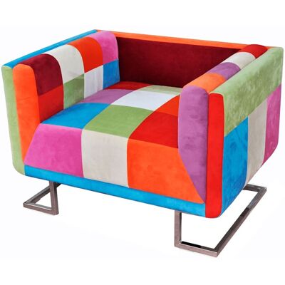 Maison Exclusive - Fauteuil Cube Avec Design De Patchwork Chrome Tissu - Publicité Maison Exclusive - Fauteuil Cube Avec Design De Patchwork Chrome Tissu - Publicité