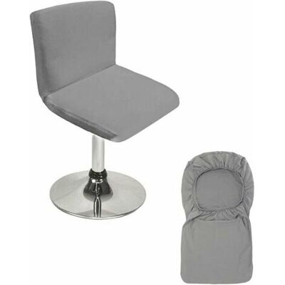 OEM Tabouret De Bar Gris Avec Housse De Dossier Extensible Pour Chaise De Salle À Manger Courte Pivotante - Publicité OEM Tabouret De Bar Gris Avec Housse De Dossier Extensible Pour Chaise De Salle À Manger Courte Pivotante - Publicité