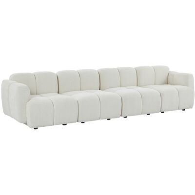 VENTE-UNIQUE Canapé Modulable 4 Places En Tissu Tetxuré Blanc Cassé Carlivi - Publicité VENTE-UNIQUE Canapé Modulable 4 Places En Tissu Tetxuré Blanc Cassé Carlivi - Publicité