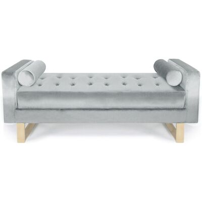 MENZZO Banquette Capitonnée Shell Velours Argent - Publicité MENZZO Banquette Capitonnée Shell Velours Argent - Publicité