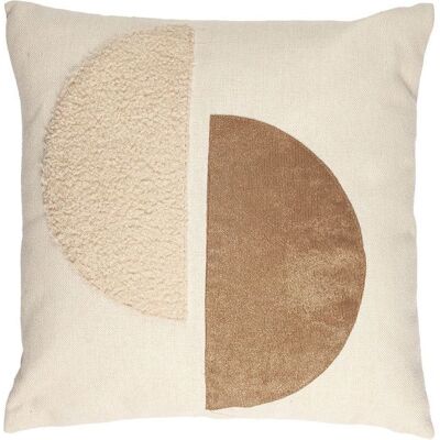 OEM 1 Coussin 40x40 Cm, Crème Et Marron, Motifs Demi-cercles Et Texture Bouclée, Déhoussable, Pour Canapé Ou Lit - Publicité OEM 1 Coussin 40x40 Cm, Crème Et Marron, Motifs Demi-cercles Et Texture Bouclée, Déhoussable, Pour Canapé Ou Lit - Publicité