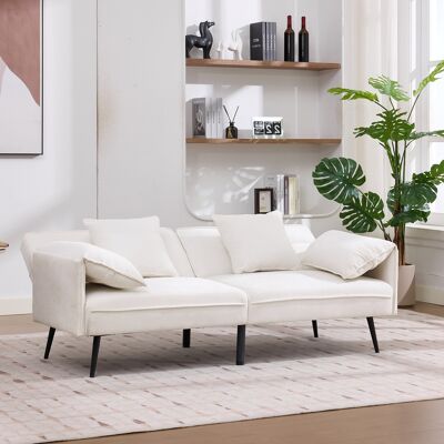 ACKERMAN Canapé D'Amour 167,57370cm, Canapé-lit 2 Places, Dossier Inclinable 3 Positions 100°-180°, Canapé Avec Dossier Réglable, Fauteuil-lit, Méridienne, Canapé De Lounge, Blanc - Publicité ACKERMAN Canapé D'Amour 167,57370cm, Canapé-lit 2 Places, Dossier Inclinable 3 Positions 100°-180°, Canapé Avec Dossier Réglable, Fauteuil-lit, Méridienne, Canapé De Lounge, Blanc - Publicité