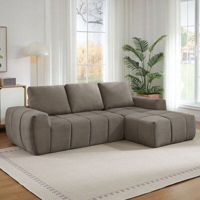 ACKERMAN Canapé Compressé, Canapé D'Angle Oversized Moderne, Canapé En L En Cord Luxueux Avec Coussins Amovibles, Canapés Capitonnés Pour Salon, Appartement Et Bureau, Sans Montage Requis - Publicité ACKERMAN Canapé Compressé, Canapé D'Angle Oversized Moderne, Canapé En L En Cord Luxueux Avec Coussins Amovibles, Canapés Capitonnés Pour Salon, Appartement Et Bureau, Sans Montage Requis - Publicité