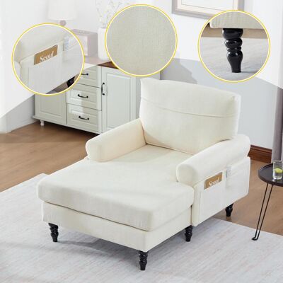 OEM Fauteuil Inclinable/canapé Une Place Au Design Minimaliste Et Moderne, Revêtu De Tissu Chenille Beige, Idéal Pour Le Salon Ou La Chambre. Il Est Doté De Pieds En Bois, - Publicité OEM Fauteuil Inclinable/canapé Une Place Au Design Minimaliste Et Moderne, Revêtu De Tissu Chenille Beige, Idéal Pour Le Salon Ou La Chambre. Il Est Doté De Pieds En Bois, - Publicité