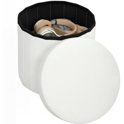 OEM Banc Coffre Ottoman De Rangement, Coffre De Rangement Pliable, 35 L, 38 X 38 X 38 Cm, Revêtement En Velours, Coffre De Rangement Rond Crème - Publicité OEM Banc Coffre Ottoman De Rangement, Coffre De Rangement Pliable, 35 L, 38 X 38 X 38 Cm, Revêtement En Velours, Coffre De Rangement Rond Crème - Publicité
