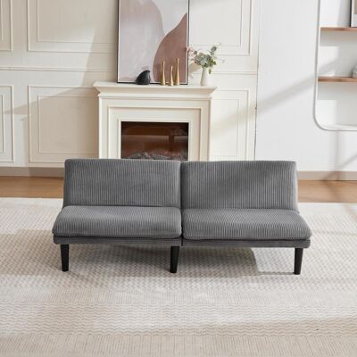 OEM Canapé 2 Places Gris À Triple Réglage (106-140-180°) – Pieds Ronds En Plastique Noir, Revêtement En Velours Côtelé, Sommier À Lattes En Bois, Canapé Lounge Confortable Pour Salon Et Home Cinéma - Publicité OEM Canapé 2 Places Gris À Triple Réglage (106-140-180°) – Pieds Ronds En Plastique Noir, Revêtement En Velours Côtelé, Sommier À Lattes En Bois, Canapé Lounge Confortable Pour Salon Et Home Cinéma - Publicité