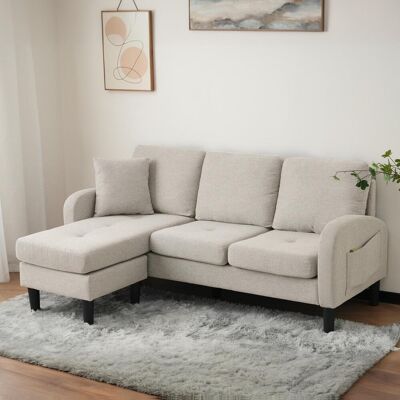 OEM Canapé D'Angle En Forme De L Avec Méridienne – Un Canapé Trois Places Mesurant 166 X 118 X 77 Cm, Fabriqué En Tissu Coton-lin Respirant, Avec Des Pieds En Plastique Et Un Design Modulaire, - Publicité OEM Canapé D'Angle En Forme De L Avec Méridienne – Un Canapé Trois Places Mesurant 166 X 118 X 77 Cm, Fabriqué En Tissu Coton-lin Respirant, Avec Des Pieds En Plastique Et Un Design Modulaire, - Publicité