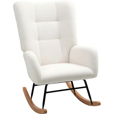 OEM Fauteuil À Bascule Avec Accoudoirs, Aspect Velours Peluche, Fauteuil Inclinable Avec Patins En Bois, Fauteuil À Bascule, Fauteuil D'Allaitement Pour Chambre Ou Salon, Blanc Crème - Publicité OEM Fauteuil À Bascule Avec Accoudoirs, Aspect Velours Peluche, Fauteuil Inclinable Avec Patins En Bois, Fauteuil À Bascule, Fauteuil D'Allaitement Pour Chambre Ou Salon, Blanc Crème - Publicité