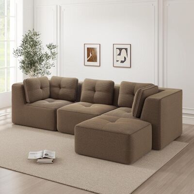 OEM Canapé D'Angle En L Sans Cadre, Canapé D'Angle Modulable, Canapé D'Angle Avec Pouf, Canapé Modulable En Velours Côtelé, Canapé Trois Places En Velours Côtelé, Assise Profonde, Convient Au Salon, - Publicité OEM Canapé D'Angle En L Sans Cadre, Canapé D'Angle Modulable, Canapé D'Angle Avec Pouf, Canapé Modulable En Velours Côtelé, Canapé Trois Places En Velours Côtelé, Assise Profonde, Convient Au Salon, - Publicité