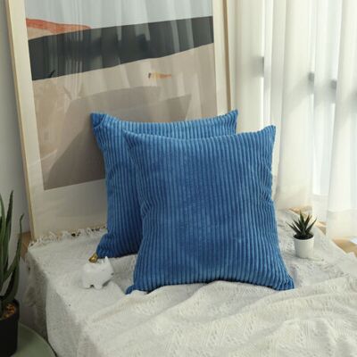 NO BRAND Pair (bleu) Housse De Coussin Lot De 2 Housse De Coussin En Velours 45x45 Cm, Housse De Coussin De Canapé En Velours Côtelé - Publicité NO BRAND Pair (bleu) Housse De Coussin Lot De 2 Housse De Coussin En Velours 45x45 Cm, Housse De Coussin De Canapé En Velours Côtelé - Publicité