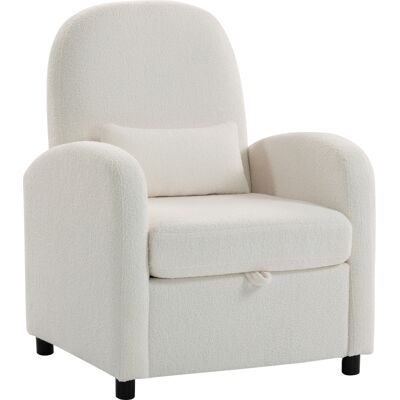 OEM Fauteuil Moderne Avec Rangement Intégré Et Coussin, Revêtement En Tissu Doux, Dimensions 76x77x95 Cm, Couleur Crème - Publicité OEM Fauteuil Moderne Avec Rangement Intégré Et Coussin, Revêtement En Tissu Doux, Dimensions 76x77x95 Cm, Couleur Crème - Publicité