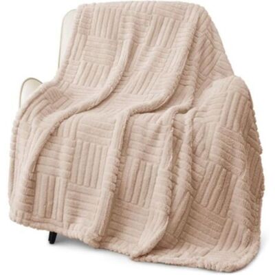 URSUS Plaid Polaire Léger Pour Canapé, Doux Et Moelleux Avec Motif Jacquard Décoratif Pour L'Été, Chaud Et Moelleux, 180 X 130 Cm, Camel - Publicité URSUS Plaid Polaire Léger Pour Canapé, Doux Et Moelleux Avec Motif Jacquard Décoratif Pour L'Été, Chaud Et Moelleux, 180 X 130 Cm, Camel - Publicité
