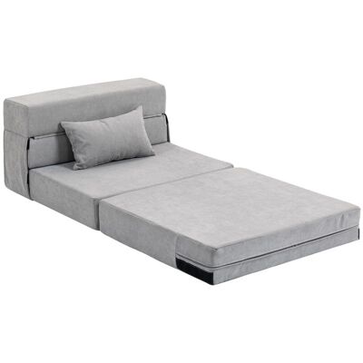 OEM Canapé De Sol, Canapé Rembourré, Convertible En Matelas, Mousse, Coussins, Gris Clair - Publicité OEM Canapé De Sol, Canapé Rembourré, Convertible En Matelas, Mousse, Coussins, Gris Clair - Publicité