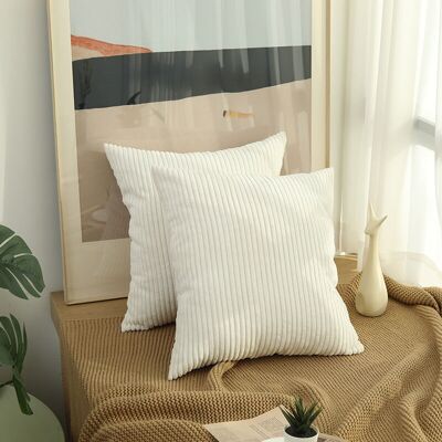 OEM Lot De 2 Housses De Coussin En Velours Côtelé Blanc, 40x40 Cm, Super Doux, Avec Fermeture Éclair Cachée, Pour Canapé, Salon. Publicité OEM Lot De 2 Housses De Coussin En Velours Côtelé Blanc, 40x40 Cm, Super Doux, Avec Fermeture Éclair Cachée, Pour Canapé, Salon. Publicité