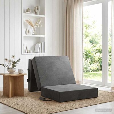 Vidaxl Canapé-lit Pliable 75 X 67 X 45 Cm Gris Foncé - Publicité Vidaxl Canapé-lit Pliable 75 X 67 X 45 Cm Gris Foncé - Publicité