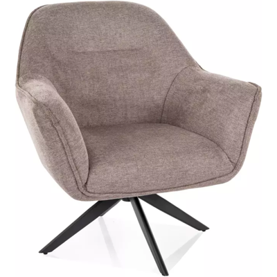OEM Fauteuil Tissu Beige Rotatif 360° Look Cosy Base Métal Noir Mat Ritana - Publicité OEM Fauteuil Tissu Beige Rotatif 360° Look Cosy Base Métal Noir Mat Ritana - Publicité