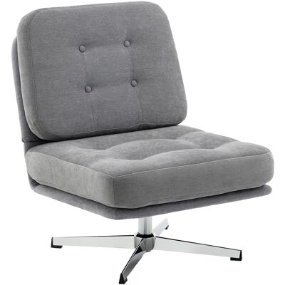 ARRIGONI Fauteuil Pivotant D Accent Fauteuil De Lecture Rembourre En Chenille Large Assise Coussin A Ressorts Et Pieds En Metal Gris Clair - Publicité ARRIGONI Fauteuil Pivotant D Accent Fauteuil De Lecture Rembourre En Chenille Large Assise Coussin A Ressorts Et Pieds En Metal Gris Clair - Publicité