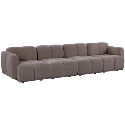 VENTE-UNIQUE Canapé Modulable 4 Places En Tissu Tetxuré Taupe Carlivi - Publicité VENTE-UNIQUE Canapé Modulable 4 Places En Tissu Tetxuré Taupe Carlivi - Publicité
