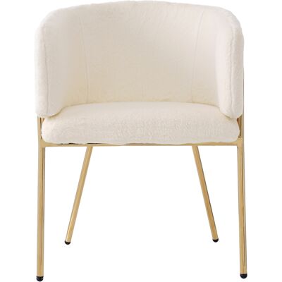 OEM Lot De 2 Fauteuils En Tissu Imitation Fourrure Beige, Pieds Métal, Design Chic Pour Chambre Ou Salon - Publicité OEM Lot De 2 Fauteuils En Tissu Imitation Fourrure Beige, Pieds Métal, Design Chic Pour Chambre Ou Salon - Publicité