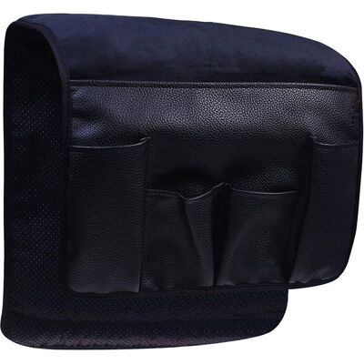 Vision Organisateur De Canapé En Velours Noir Avec Porte-clés Intégré Pour Télécommande, Téléphone Portable, Livre, Magazines Et Crayon. Publicité Vision Organisateur De Canapé En Velours Noir Avec Porte-clés Intégré Pour Télécommande, Téléphone Portable, Livre, Magazines Et Crayon. Publicité
