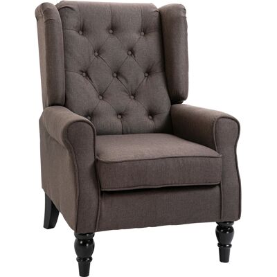 OEM Fauteuil Capitonné Large En Bois, Style Classique, Grand Confort, Dimensions 74x86x102 Cm, Coloris Marron Élégant - Publicité OEM Fauteuil Capitonné Large En Bois, Style Classique, Grand Confort, Dimensions 74x86x102 Cm, Coloris Marron Élégant - Publicité