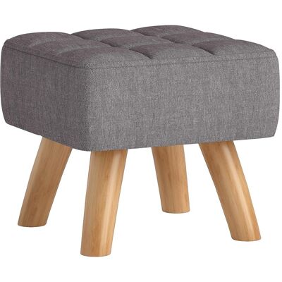 OEM Repose Pied Salon Ottoman Siège Rembourré En Tissu Avec Pieds En Bois 27 X 27 X 26 Cm Gris - Publicité OEM Repose Pied Salon Ottoman Siège Rembourré En Tissu Avec Pieds En Bois 27 X 27 X 26 Cm Gris - Publicité