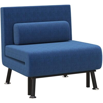 OEM Fauteuil-lit Avec Dossier Réglable En 5 Positions, En Tissu Effet Lin Et Structure En Acier, 75 X 70 X 75 Cm, Bleu Foncé - Publicité OEM Fauteuil-lit Avec Dossier Réglable En 5 Positions, En Tissu Effet Lin Et Structure En Acier, 75 X 70 X 75 Cm, Bleu Foncé - Publicité