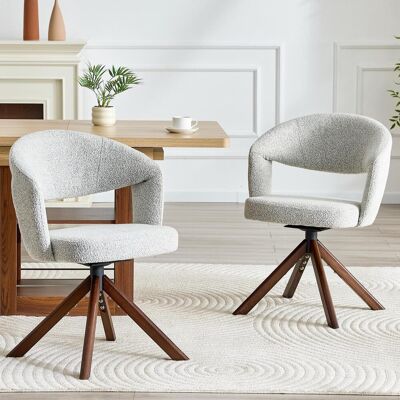 OEM Ensemble De Deux Fauteuils Pivotants Rétro De Luxe. Revêtement En Tissu Texturé Gris Clair, Pieds - Qualité Supérieure Et Confort Optimal - Publicité OEM Ensemble De Deux Fauteuils Pivotants Rétro De Luxe. Revêtement En Tissu Texturé Gris Clair, Pieds - Qualité Supérieure Et Confort Optimal - Publicité