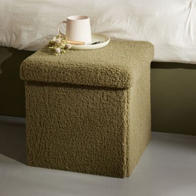 Pouf Coffre Bouclette Carré "teddy Matcha" La Factory - Teddy Matcha Kaki - Teddy Matcha Kaki - - Publicité Pouf Coffre Bouclette Carré "teddy Matcha" La Factory - Teddy Matcha Kaki - Teddy Matcha Kaki - - Publicité