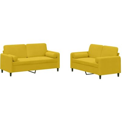 Maison Exclusive - Ensemble De Canapés 2 Pcs Avec Coussins Jaune Velours - Publicité Maison Exclusive - Ensemble De Canapés 2 Pcs Avec Coussins Jaune Velours - Publicité