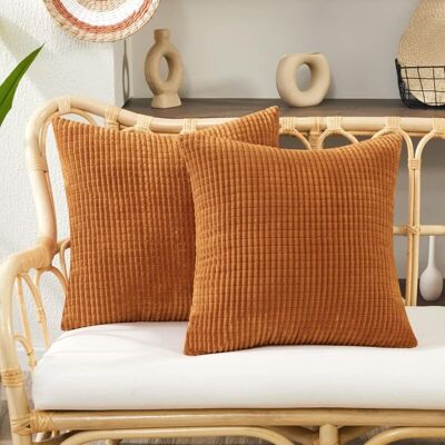 XISRENS Lot De 2 Housse De Coussin 45x45cm En Velours Confortable Orange Housse Pour Coussin De Canapé - Publicité XISRENS Lot De 2 Housse De Coussin 45x45cm En Velours Confortable Orange Housse Pour Coussin De Canapé - Publicité