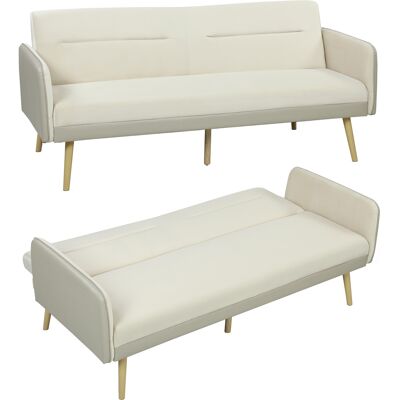OEM Canapé Convertible 3 Places 3 En 1. Canapé-lit Clic-clac. Dossier Réglable. Assise Rembourrée. 185 X 84 X 83 Cm. Beige - Publicité OEM Canapé Convertible 3 Places 3 En 1. Canapé-lit Clic-clac. Dossier Réglable. Assise Rembourrée. 185 X 84 X 83 Cm. Beige - Publicité