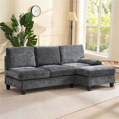 ACKERMAN Canapé D'Angle 3 Places (194 X 118 X 81 Cm) En Tissu Gris, Idéal Pour Le Salon, Appartement, Séjour Et Chambre. Publicité ACKERMAN Canapé D'Angle 3 Places (194 X 118 X 81 Cm) En Tissu Gris, Idéal Pour Le Salon, Appartement, Séjour Et Chambre. Publicité