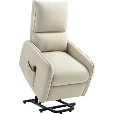 ARRIGONI Fauteuil Releveur Electrique Inclinable Avec Telecommande Et Poche Tissu Beige - Publicité ARRIGONI Fauteuil Releveur Electrique Inclinable Avec Telecommande Et Poche Tissu Beige - Publicité